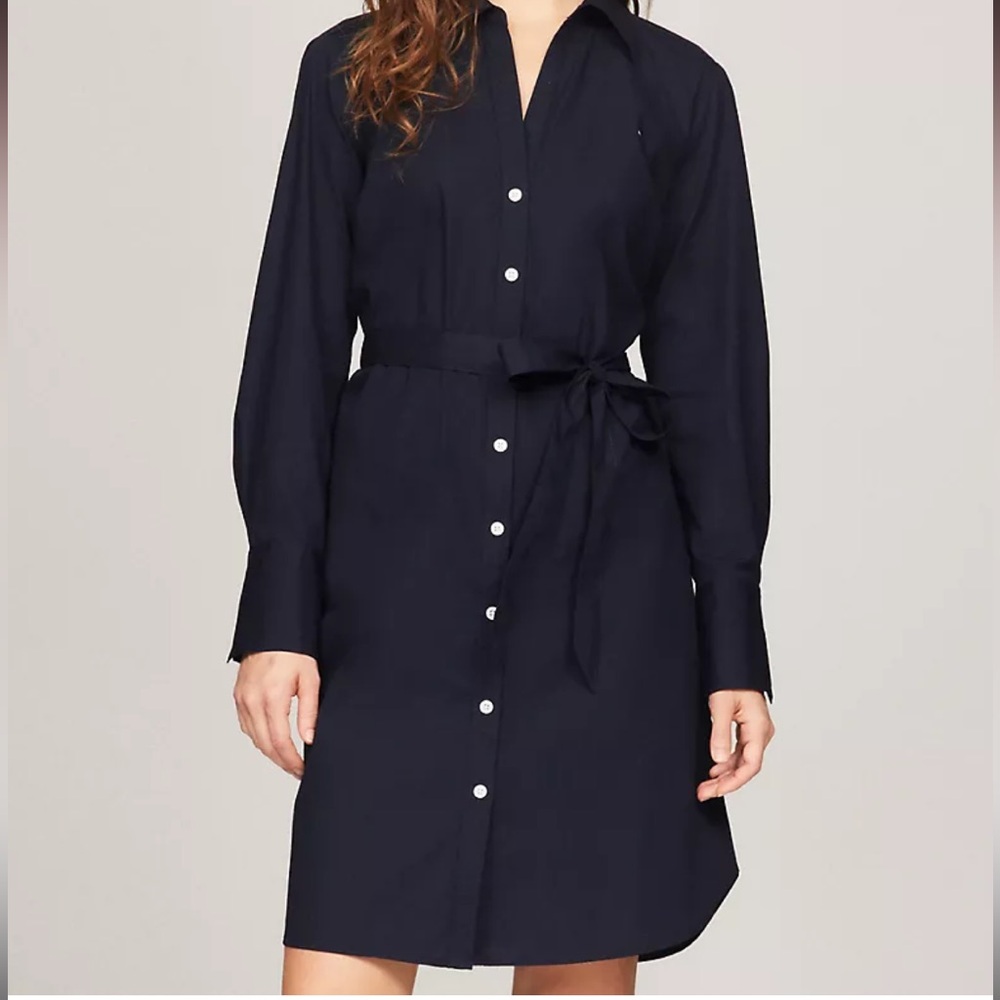 Tommy Hilfiger Dark Blue Long Sleeve Dress 100% Cotton
